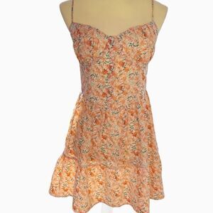All in Favor Floral peach colored Dress